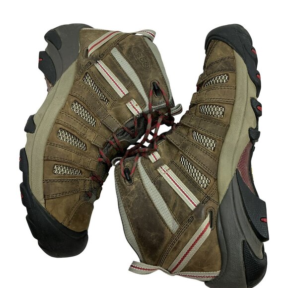 Keen Voyageur Mid Leather Mesh Waterproof Hiking Boots Mens 11 Brown main image 9